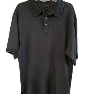 Mens Anthology Silk & Cotton Polo XL Black